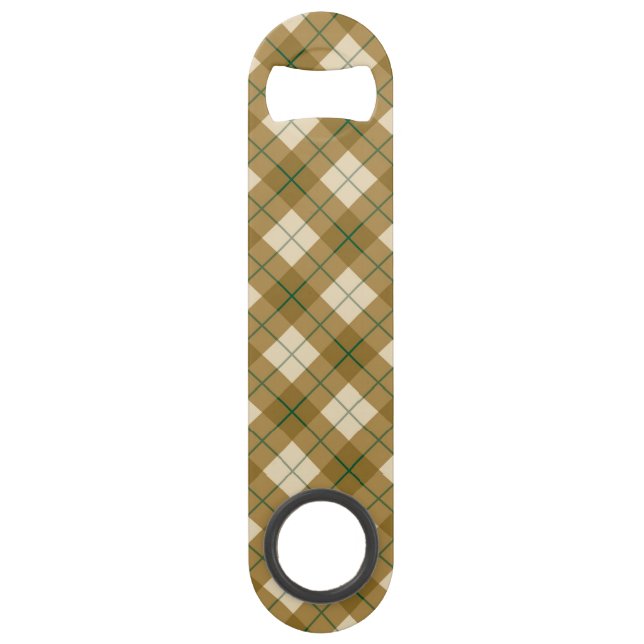 Bias Plaid in Gold with Green Stripe (Front)