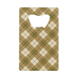 Bias Plaid in Gold with Green Stripe