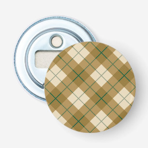 Bias Plaid in Gold with Green Stripe Bottle Opener