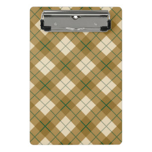 Bias Plaid in Gold with Green Stripe Mini Clipboard