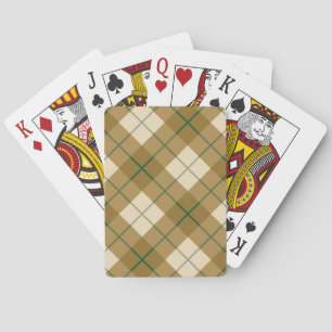Bias Plaid in Gold with Green Stripe Playing Cards