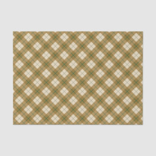 Bias Plaid in Gold with Green Stripe Tissue Paper