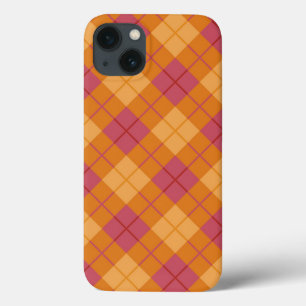 Bias Plaid in Orange and Pink iPhone 13 Case