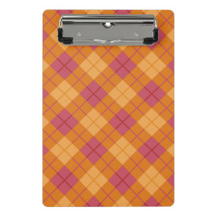 Bias Plaid in Orange and Pink Mini Clipboard