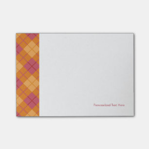 Bias Plaid in Orange and Pink Post-it Notes
