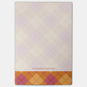 Bias Plaid in Orange and Pink Post-it Notes