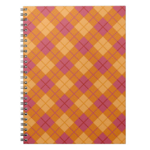 Bias Plaid in Orange and Pink Spiral Notebook