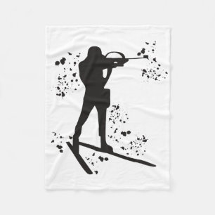 Biathlete Nordic Skiing Biathlon 10  Fleece Blanket