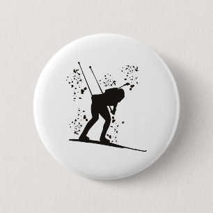 Biathlete Nordic Skiing Biathlon 12 6 Cm Round Badge
