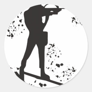 Biathlete Nordic Skiing Biathlon _23 Classic Round Sticker