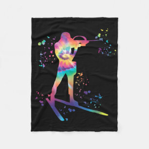 Biathlete Nordic Skiing Biathlon 30  Fleece Blanket
