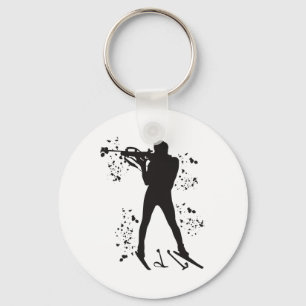 Biathlete Nordic Skiing Biathlon _3 Key Ring