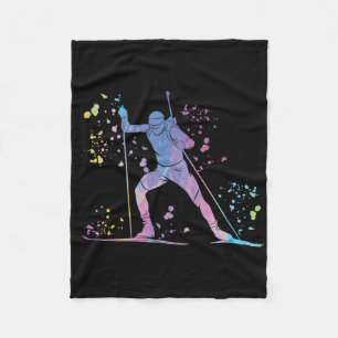 Biathlete Nordic Skiing Biathlon 4  Fleece Blanket