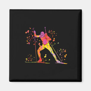 Biathlete Nordic Skiing Biathlon 5 Magnet