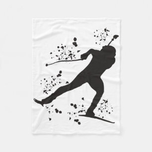Biathlete Nordic Skiing Biathlon 8  Fleece Blanket