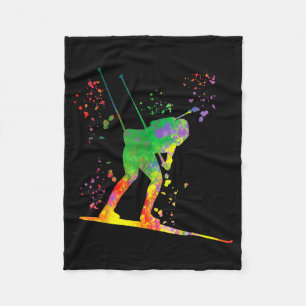 Biathlete nordic skiing biathlon  fleece blanket