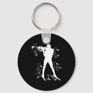 Biathlete nordic skiing biathlon key ring