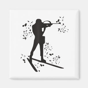 Biathlete nordic skiing biathlon magnet