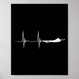 Biathlete Shooting Sport Heartbeat Ekg Pulse Biath Poster