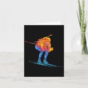 Biathlete Skiing Biathlon Card