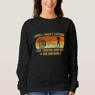 Biathlon And Beer Slogan - Retro Biathlon Vintage Sweatshirt