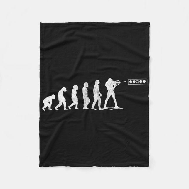 Biathlon Biathlet Human Evolution Shooting Range W Fleece Blanket (Front)