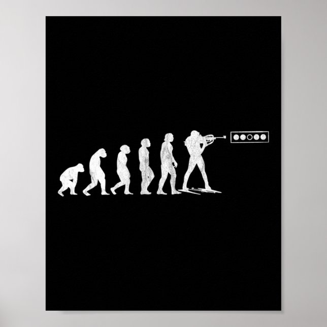 Biathlon Biathlet Human Evolution Shooting Range W Poster (Front)
