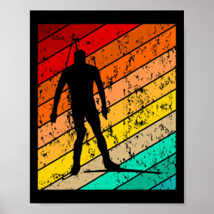 Biathlon Biathlet Skier Skiing Ski Vintage Retro 2 Poster