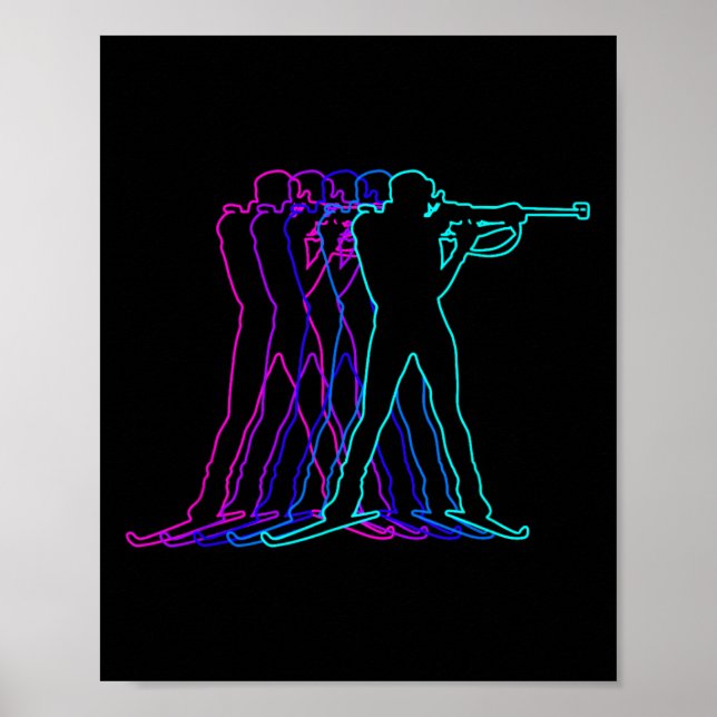 Biathlon Biathlete Gift Clothes For Boys Youth Men Poster (Front)