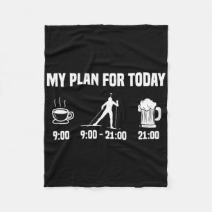 Biathlon Biathlete Plan Today Coffee Beer Skiing S Fleece Blanket