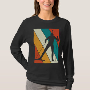 Biathlon Biathlete Target Skiing Retro Vintage T-Shirt