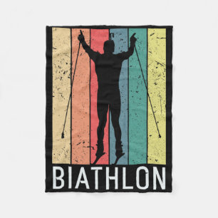 Biathlon Biathlete Winter Sports Cross-country Ski Fleece Blanket