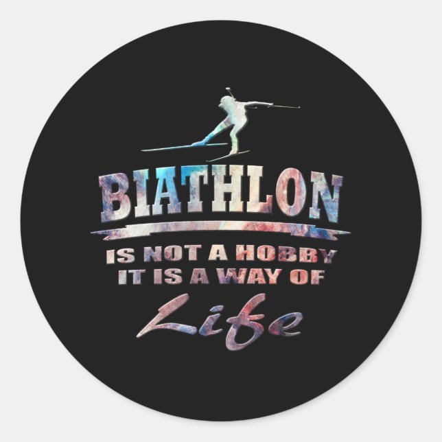 Biathlon Classic Round Sticker (Front)