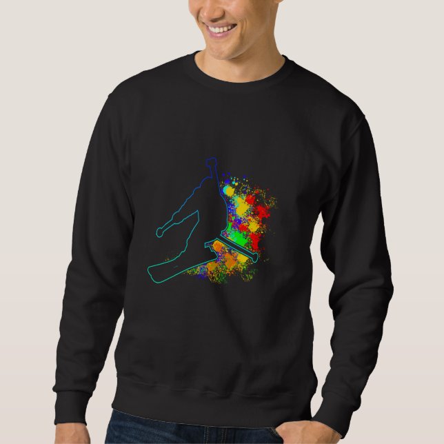 Biathlon Colorful Winter Sports Biathlete Cross Co Sweatshirt (Front)