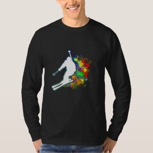 Biathlon Colorful Winter Sports Biathlete Skier Mo T-Shirt