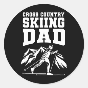 Biathlon Cross Country Skiing Dad Cross Country Sk Classic Round Sticker