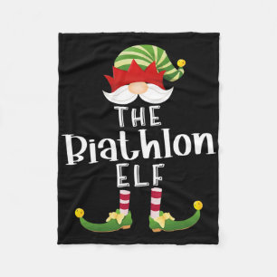 Biathlon Elf Group Christmas Funny Pajama Party  Fleece Blanket