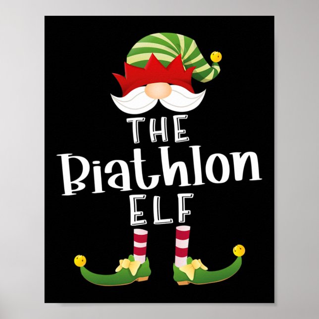 Biathlon Elf Group Christmas Funny Pajama Party  Poster (Front)