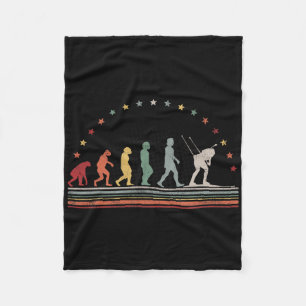 Biathlon Evolution Retro Ski Hob  Fleece Blanket