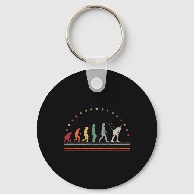 Biathlon Evolution Retro Ski Hob  Key Ring (Front)