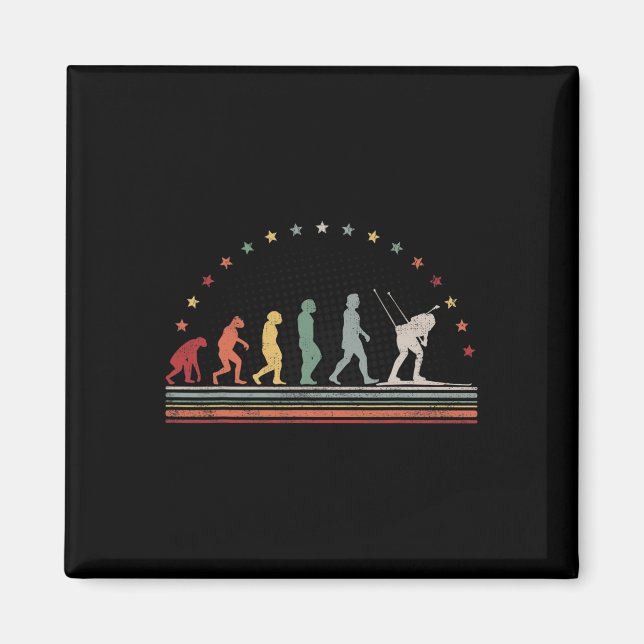 Biathlon Evolution Retro Ski Hob  Magnet (Front)