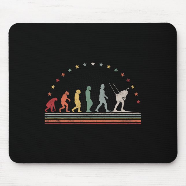 Biathlon Evolution Retro Ski Hob  Mouse Pad (Front)