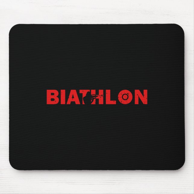 Biathlon Funny Biathlete Shooting Skiing Target Sp Mouse Pad (Front)