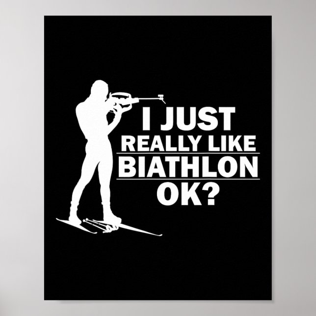 Biathlon Funny Prone Position Biathlete Shooting S Poster (Front)
