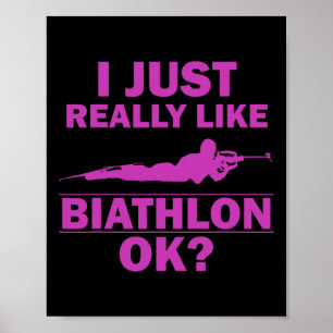 Biathlon Funny Prone Position Biathlete Shooting S Poster
