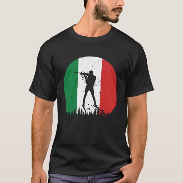 Biathlon Italy World Cup Winter Sport Land IT Ital T-Shirt (Front)