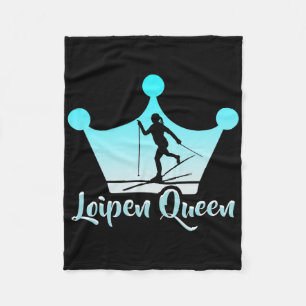 Biathlon Loipen Queen Cross Country Skier  Fleece Blanket