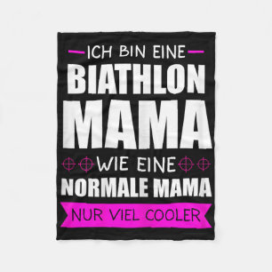Biathlon Mama Skiing Shooting Range Biathlete Gift Fleece Blanket