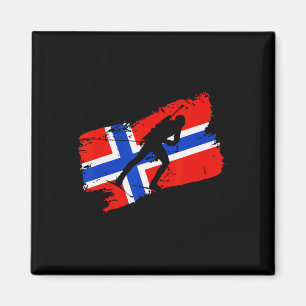 Biathlon Norway Flag Norweigan Cross Country Skiin Magnet