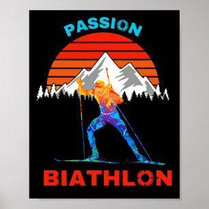 Biathlon Pion Supporter Fan Cross-country Ski And  Poster